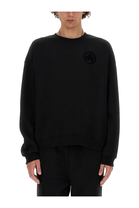 Black Sweatshirt With Crew Neckline (Men's)