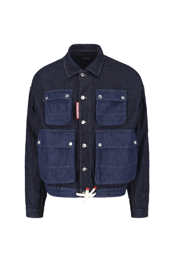 Blue Cargo Denim Cotton Hemp Jacket (Men's)