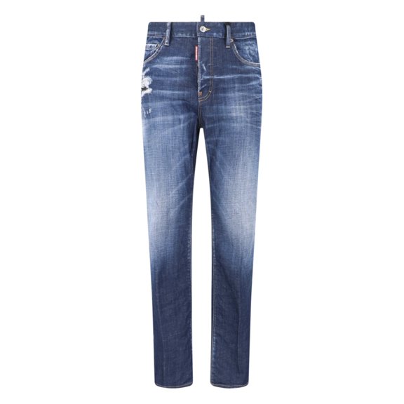 Dsquared2 Blue Medium-Rise Slim-Fit Distressed Jeans (Men's)