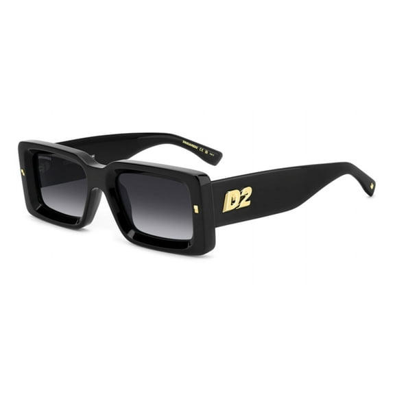 Dsquared2 - D2 0142/S, Rectangle acetate men BLACK/GREY SHADED
