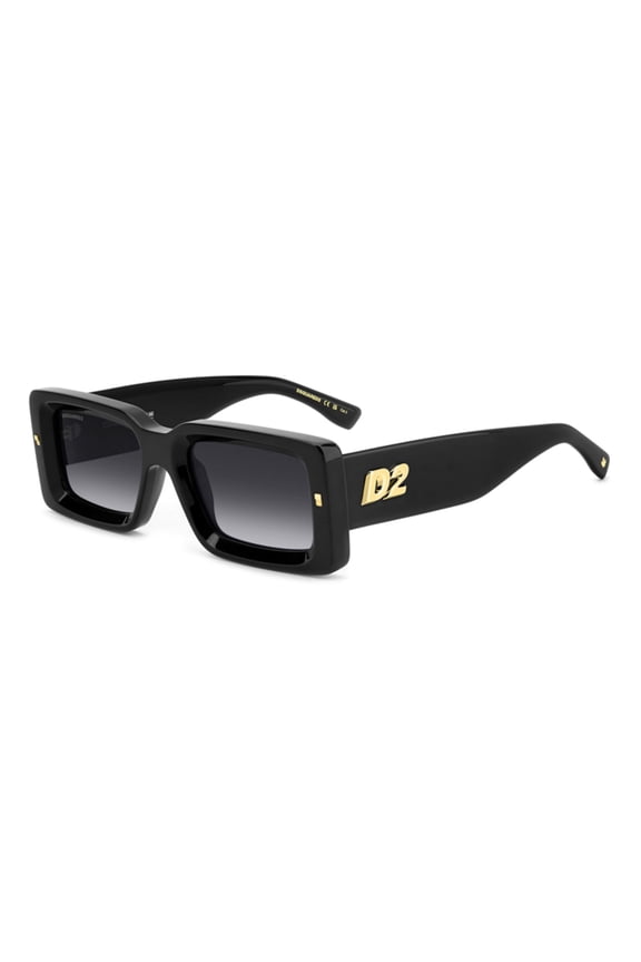 - D2 0142/S, Rectangle acetate men BLACK/GREY SHADED