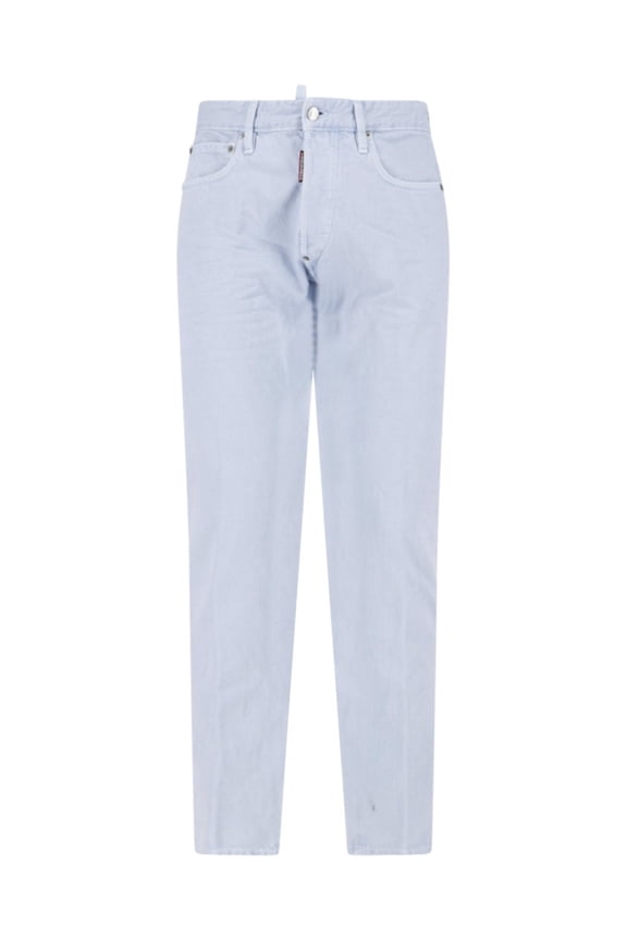 Light Blue Straight-Leg Cotton Denim Jeans (Men's)