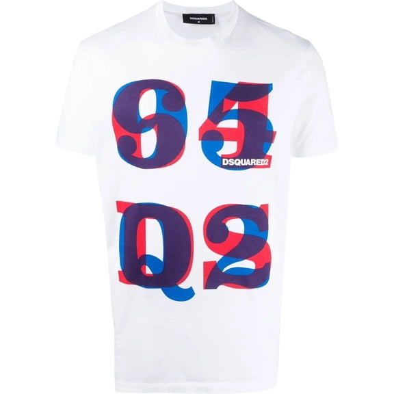 Dsquared2 Men's 6495 Cool Short Sleeve T-Shirt, White, XXL