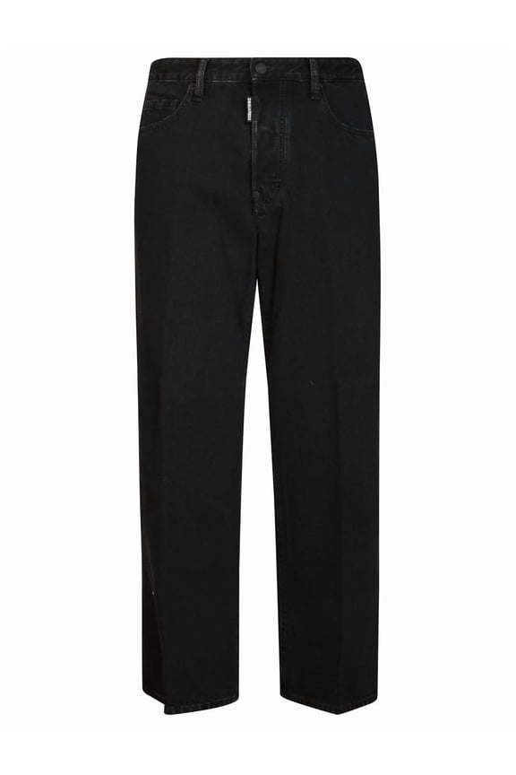 Straight-Leg Black Pants With Five Pockets (Men's)