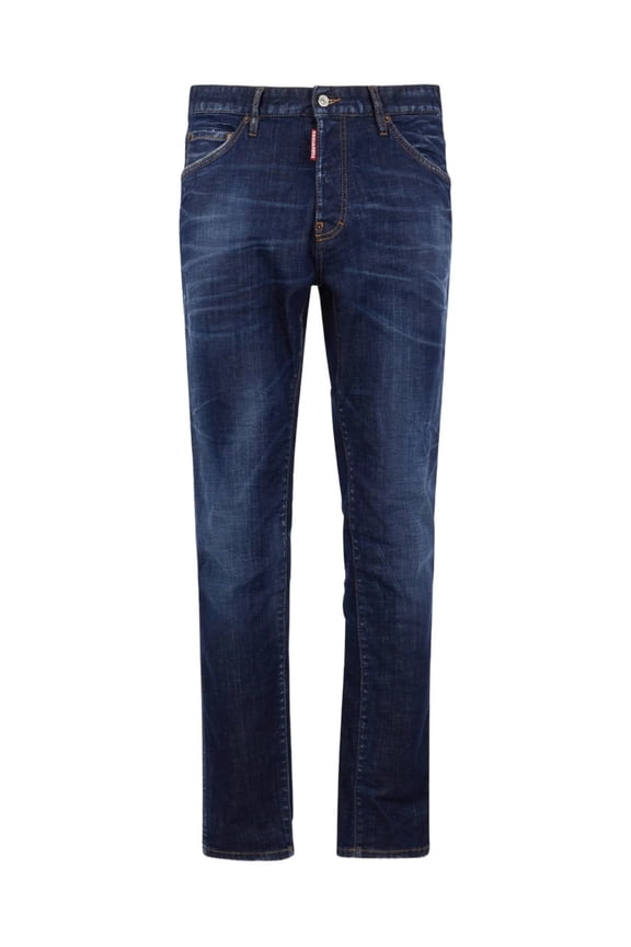 Straight-Leg Medium-Dark Wash Denim Jeans (Men's)