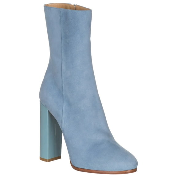 Dsquared2 Women's Blue Suede Contrast Heel Ankle Boots Shoes
