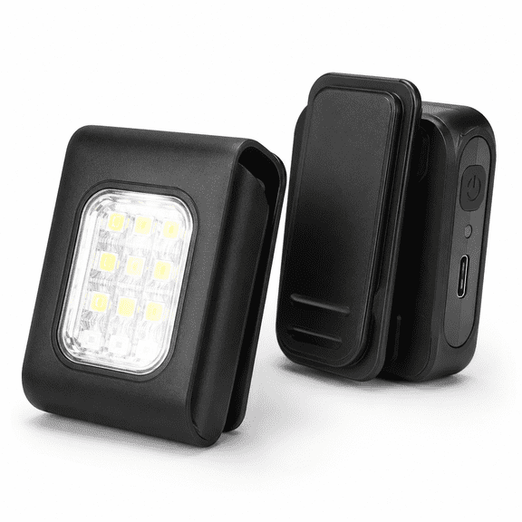 Dsquu 2 Pack LED Running Lights, USB Rechargeable Clip-On Safety Lights with Strong Magnetic Clip, 4 Light Modes, Water-Resistant Jogging Light for Running, Walking, Cycling, Hiking, Night Work