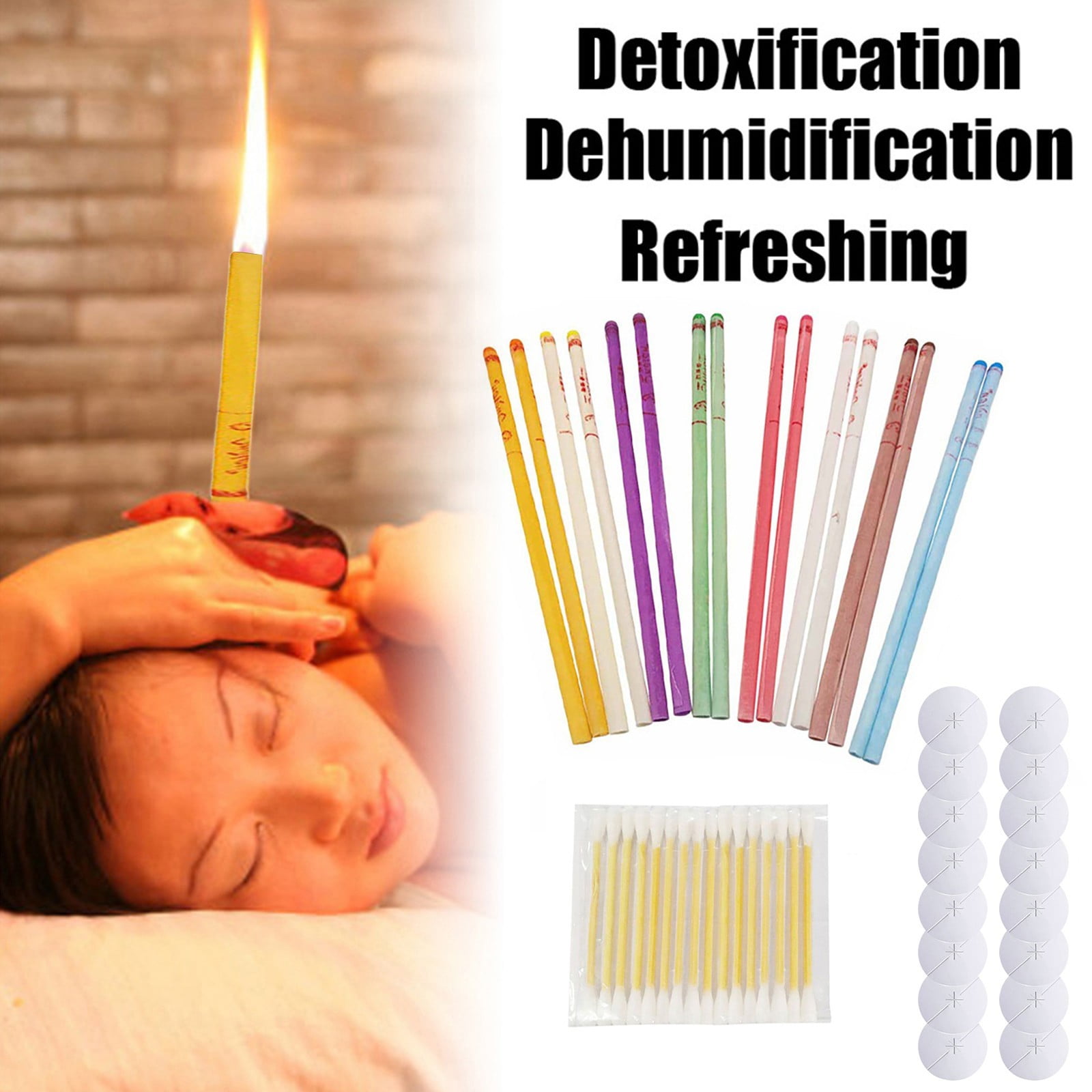 DssFDGR Natural Ear Candles for Cleaning Blocked Ears 16 Pieces (8