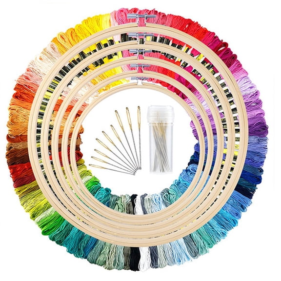 Dsseng 100-color cross-stitch set with bamboo stretch embroidery thread gold tail needle Skeins Cross Stitch