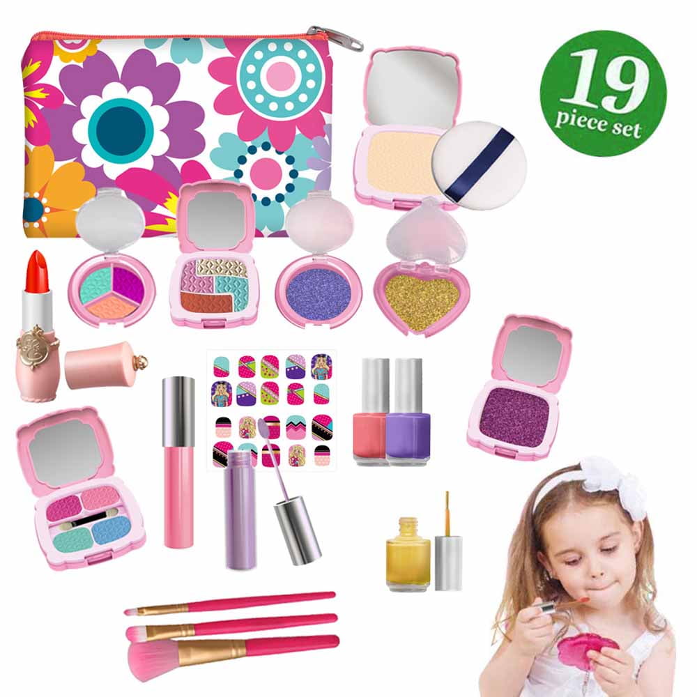 Dsseng 19pcs Girls Pretend Play Makeup Sets Fake Make Up Kits With 