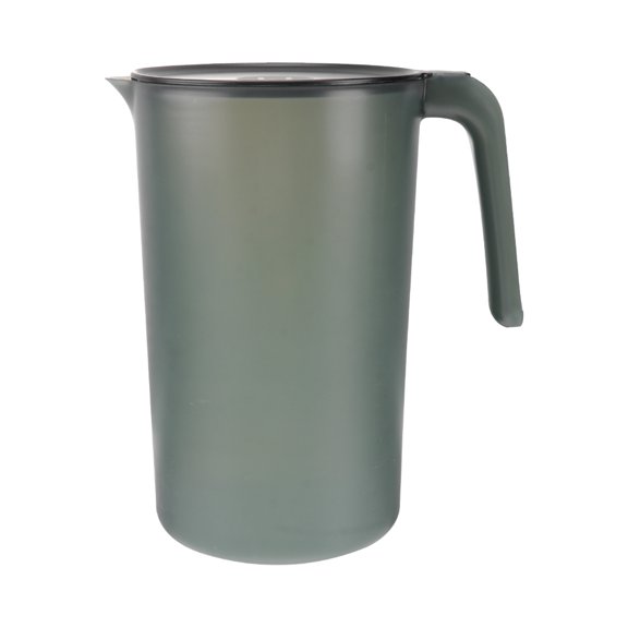 Dsseng 1Pc 2000ML Large Capacity Beverage Storage Container Cold Water Jug Plastic Juice Pitcher Household Teapot Kettle with Lid(Black)
