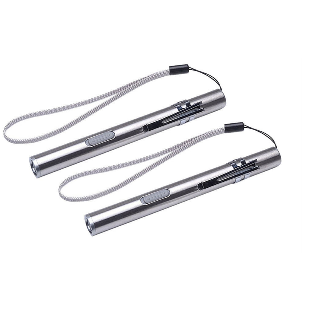 Dsseng 2 PCS Stainless Steel Flashlight USB Rechargeable 1000 Lumens