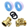 thumbnail image 1 of Dsseng 2 Pack Garden Hose Brass Shut Off Valve, 3/4'' Thread Heavy Duty Water Hose Connector Shutoff Ball Valve Faucet Hose Adapter, 1 of 5