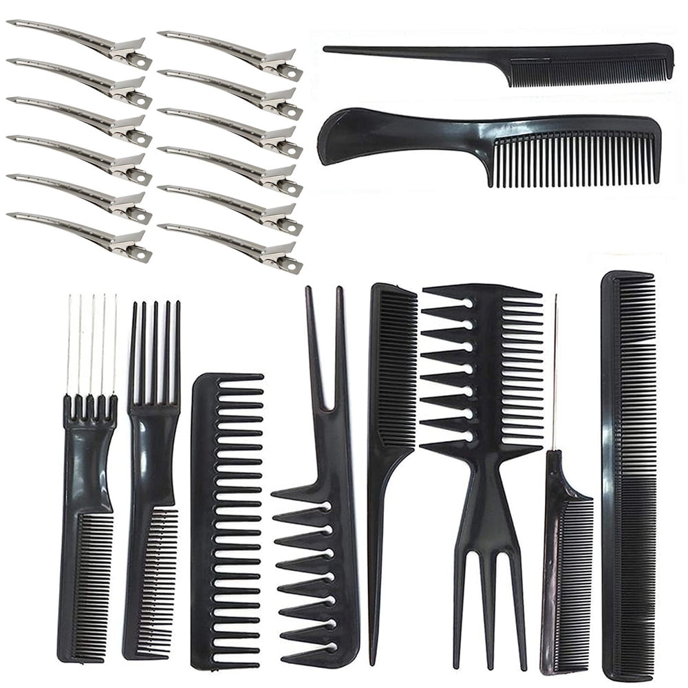 Dsseng 22 Pcs Professional Hair Comb Set,Metal Duck Bill Clips for ...