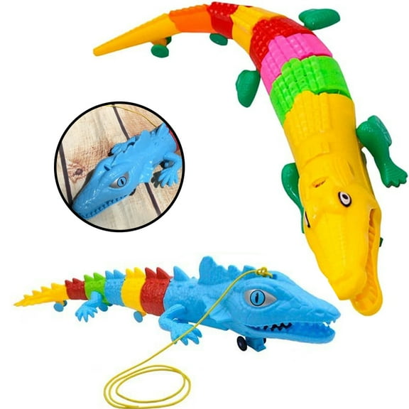 Dsseng 2Pcs LED Luminous Educational Musical Electric Crocodile Toy Set,Animal Model Toy
