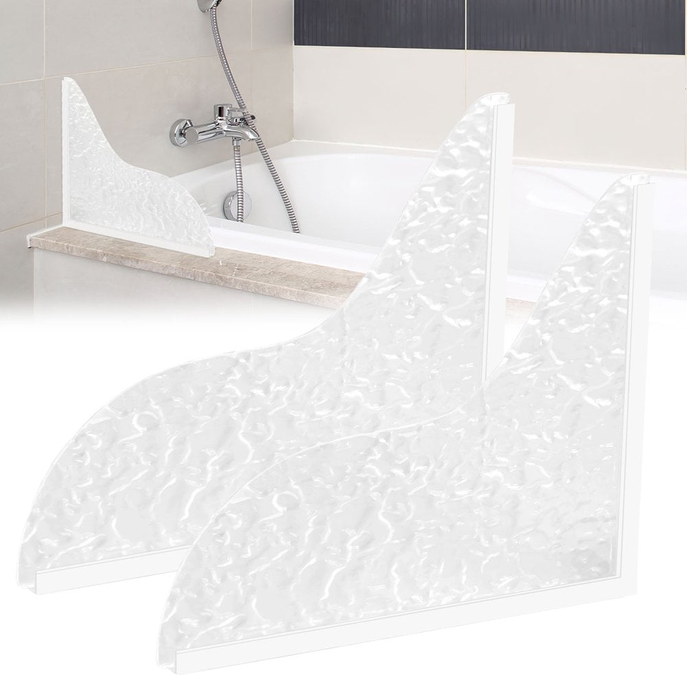 Dsseng 2Pcs Shower Splash Guard Acrylic Bathroom Shower Water Guard