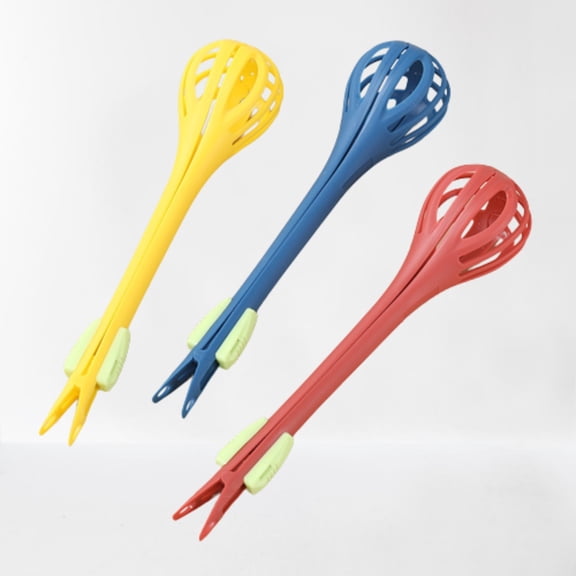 Dsseng 3 in 1 Food Clip & Egg Whisk, Multifunctional Kitchen Tool Egg Beater Food Clip, Manual Blender Salad Mixer Noodle Clip, Egg Wisk Perfectfor Blending, Baking, Beating, Set of 3(Red,Blue,Green)