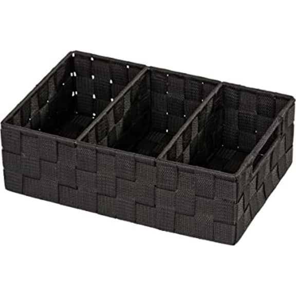 Dsseng 3 Grid Weaving Partition Storage Basket, Key Remote Control, Porch Storage Box, Household Desktop Storage Basket, Bills, and Miscellaneous Tray