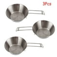 thumbnail image 1 of Dsseng 3Pcs Travel Cup Camping Tableware Equipment Bowl Set Backpacking 304 Stainless Steel Carry Fold Sturdy Measuring, 1 of 6