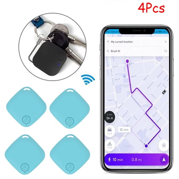 Dsseng 4Pcs Bluetooth Tracker,Smart Key Tracker, Anti-Lost Key Finder and Item Locator for Selfies Capture, Waterproof Tracking Device for Phone, Pets, Bags, Kids, Portable GPS Wireless Tracker