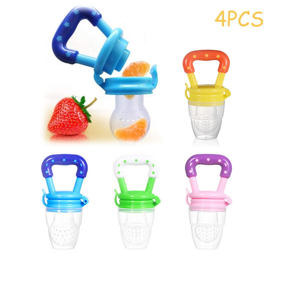 Dsseng 4Pcs Feeding Pacifier- Baby Fresh Food Fruits Soup Feeder Dummy ...