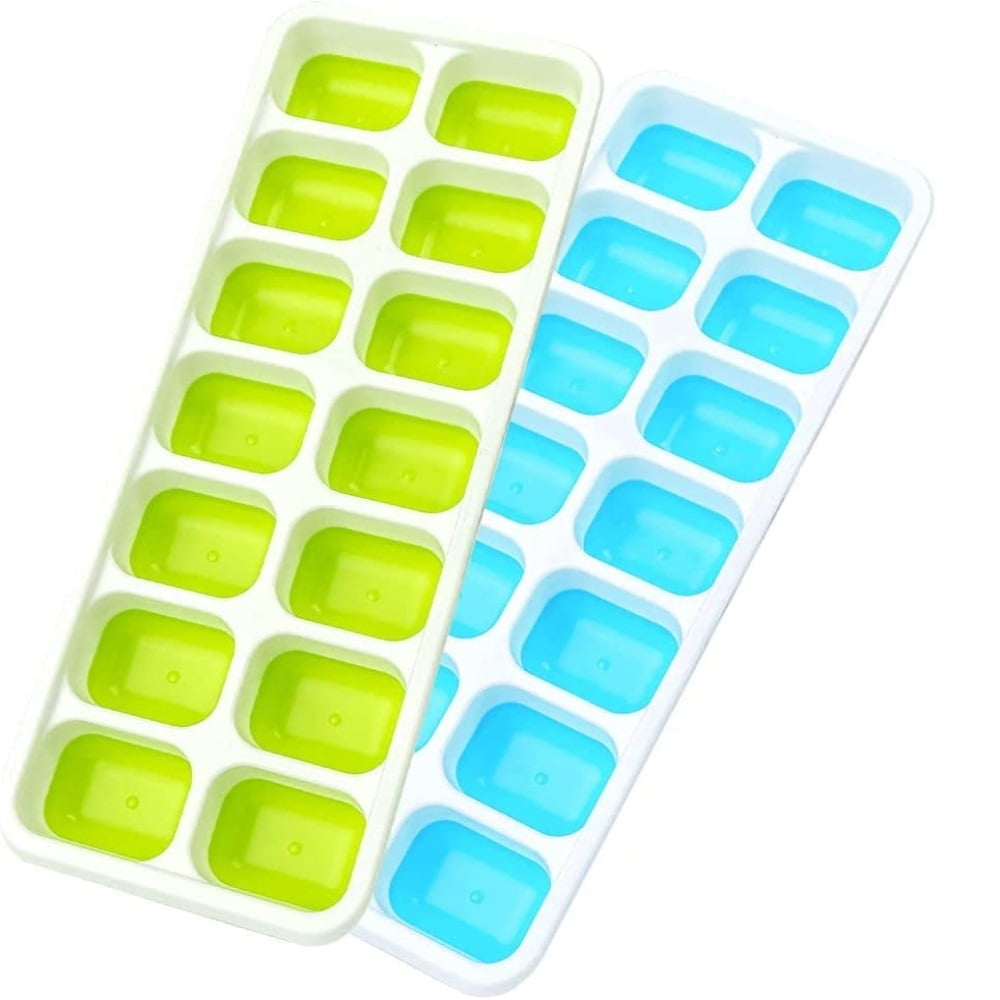 Dsseng 4Pcs Ice Cube Tray with Lid Silicone Ice Cube Moulds Ice Cube Makers Silicone Square 14 Grids Ice Maker Mould Easy Release