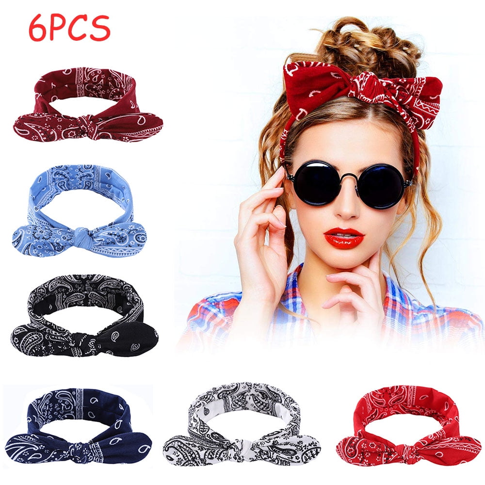 Paisley 6pieces headbands VONTER 6 Pieces Paisley Headbands Paisley Boho Bow Turban  main image 2