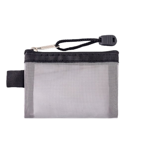 Dsseng Clear mini Transparent nylon mesh zipper storage bag ID bank card credit card organizer pocket portable purse cute wallet keys earphone zipper pouch