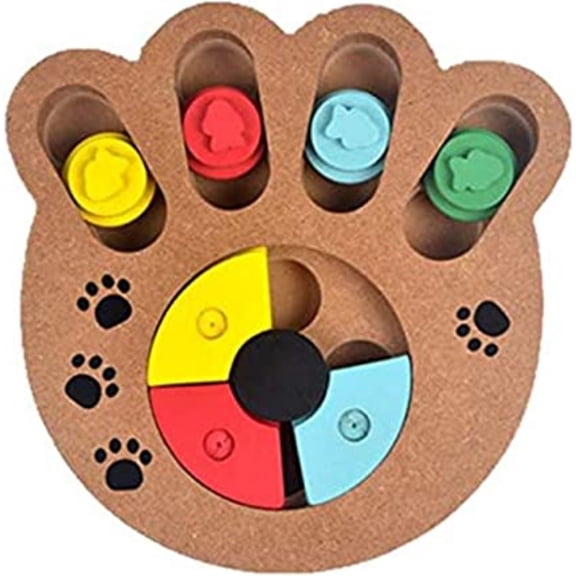 Dsseng Dog Educational Toys Puppy Foraging Food Wooden Bone Paw Shape Puzzle Toy Pets Training Supplies Cat Interactive Toy