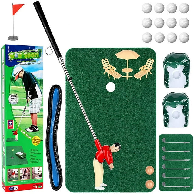 Dsseng Indoor Mini Golf Toys for Kids Funny Golf Gifts Retirement Gift Two Mini Golfers for