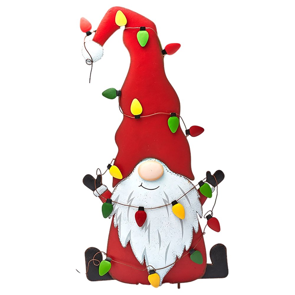 Dsseng Metal Gnome Garden Stake Decor Christmas Garden Gnomes