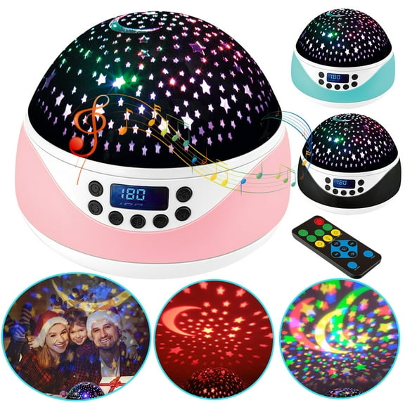 Dsseng Night Light Projector of Stars and Moons with Music&Timer Remote Control Projection Lamp for Kids Rotating Kids Night Lights for Bedroom, Sleep Helper and Giftable for Girls Boys Babies