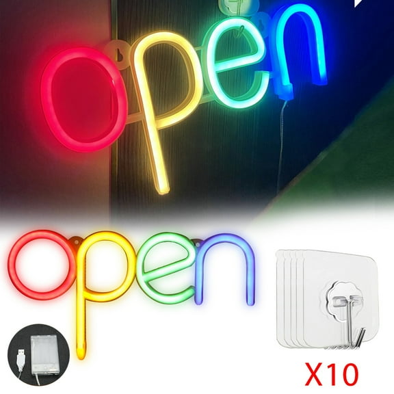 Dsseng Open Neon Sign for Window Displaying Light 7.08 * 13.77 inch, LED Open Sign for Business,CBD Dispensary,Massage,Tattoo Store,Bar,Man Cave,Barber Shop,Retail Store