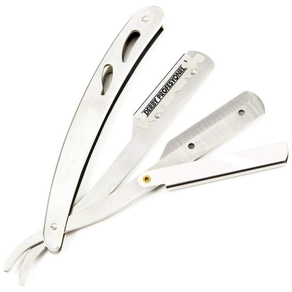 Dsseng Professional Straight Edge Razor, Straight Razor-Close Shaving Men's Manual Shaver-Disposable Straight Razor Blades-Straight Razor Kit