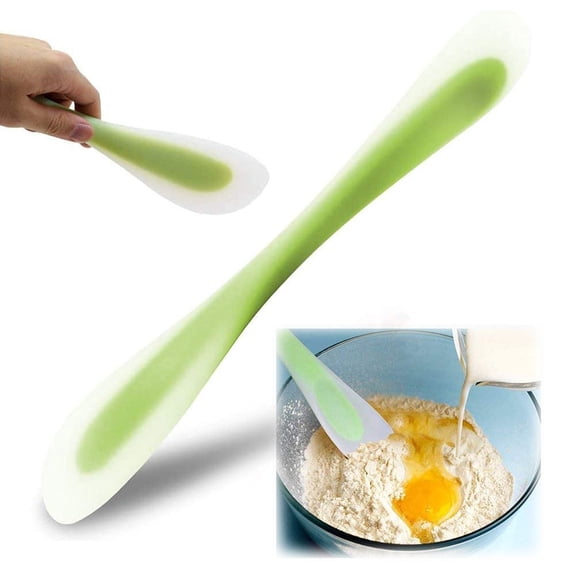 Dsseng Silicone Spatula Scraper Spoon Double-Headed Dual-Purpose for Kitchen Baking Stirring Mixing Tools (Green)