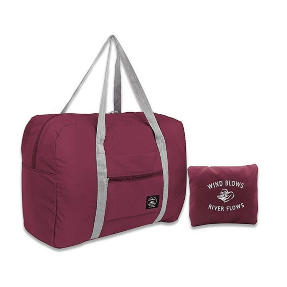 Dsseng Womens travel bags, Travel Duffel Bag Light Foldable Nylon Water Resistant Gym Bag Tote onto Luggage