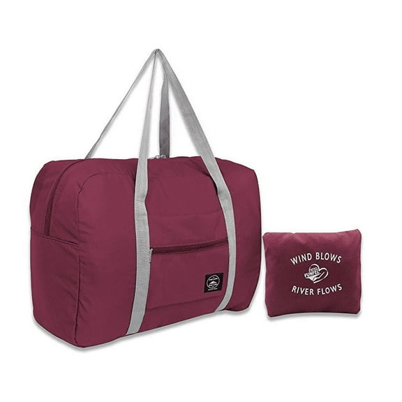 Dsseng Womens travel bags, Travel Duffel Bag Light Foldable Nylon Water Resistant Gym Bag Tote onto Luggage