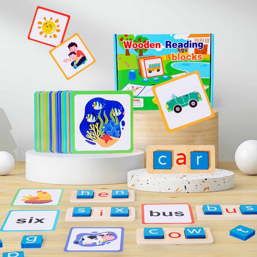 Dsseng Wooden Word Spelling Games Educational CVC Spelling Games