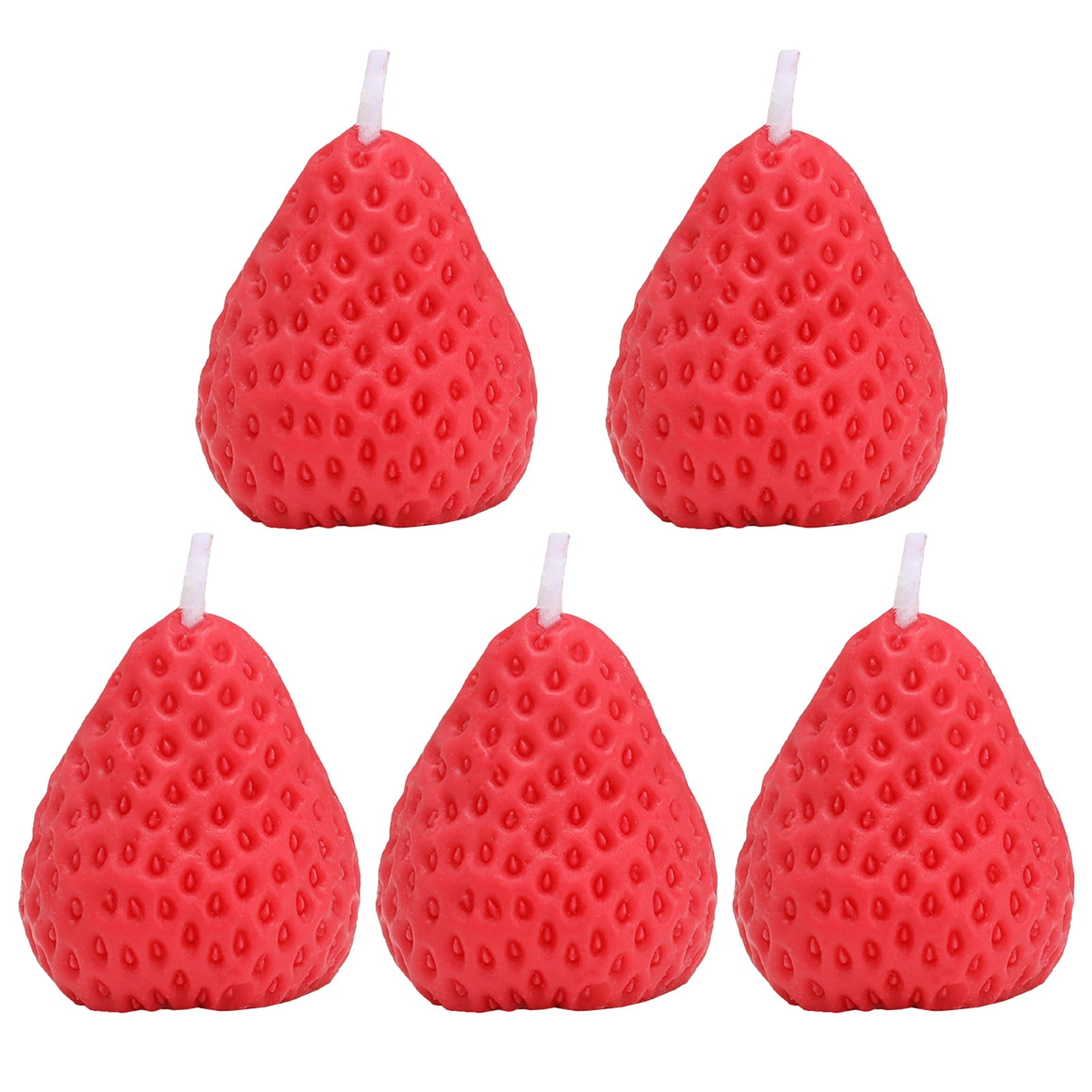 Dssna 5PCS Strawberry Candle With Soybean Wax Fragrance Birthday