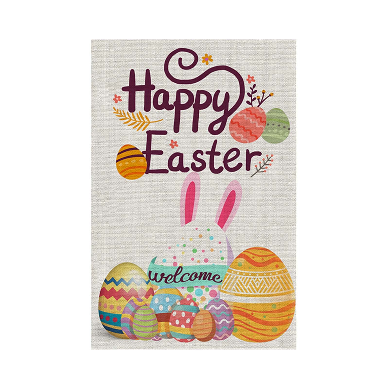 Dssna Easter Holiday Yard Decorations Hang Cloth Bunny Egg Party Flags