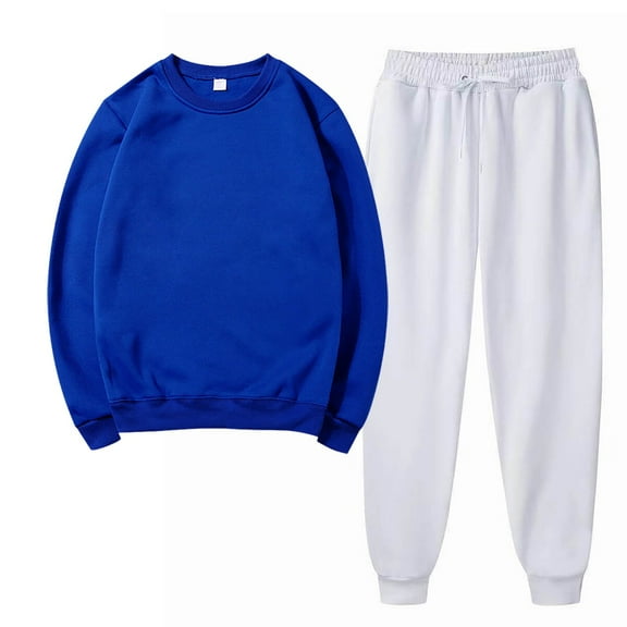 Dxzfnsa Sweatsuits 2pcs Sets Women's Oversize Solid Color Jogger Sets Long Sleeve Round Neck Sweatshirts and Casual Drawstring Sports Pants Sports Sets