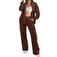 thumbnail image 1 of Dxzfnsa Women 2 Piece Outfits Sets Womens Oversized Solid Color Sets Zip Up Sweatshirt Coats Loose Sweatpants Sweat Sets Fall Sweatsuits, 1 of 9