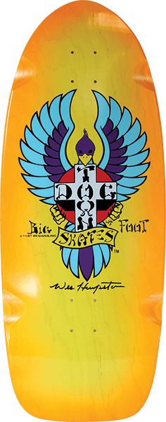 Dogtown Big Foot 70S Rider Skateboard Deck 11.8x30.546 Yellow