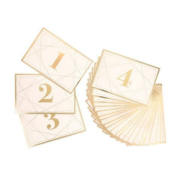 Dt Table Numbers Gold White Lines Design 25Pc