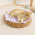 thumbnail image 1 of Dtchengua 2025 Summer Rattan Pet Circular Sleeping Mat Summer Pet Nest Indoor Wicker Pet Bed for Cats and Small Dogs Comfortable Nest for Rest and Playflannel backed vinyl tablecloths round, 1 of 6