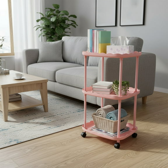 Dtchengua 3-Tier Mini Side Table - Bedside Table Storage Shelf, Easy Assembly, Modern Nightstand for Apartment Dorm Bedroom