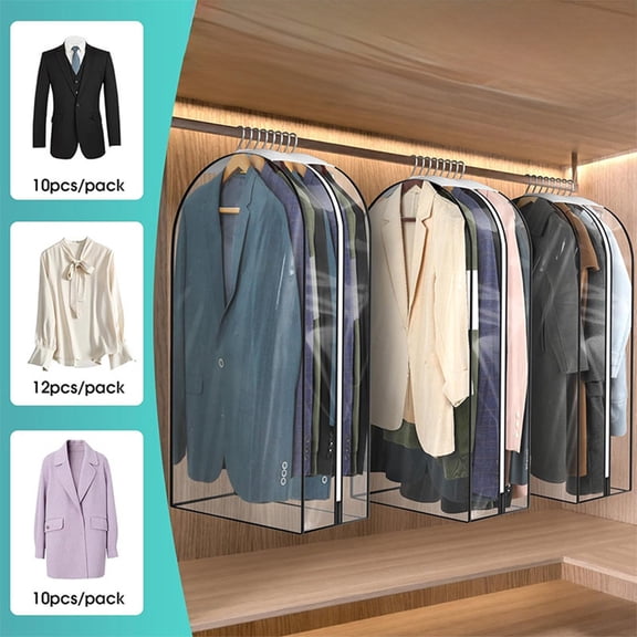 Dtchengua 39" Wrinkle-Free Travel Garment Bag - Hanging Suit Bag with Clear View Window, Folds Compact for Carry-On, Protects Suits, Dresses & Jackets