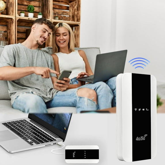 Dtchengua 4G LTE Portable WiFi Hotspot - High Speed Wireless Router, Pocket Mobile Hotspot with SIM Card Slot, 10 Device Connection, Car & Travel Use