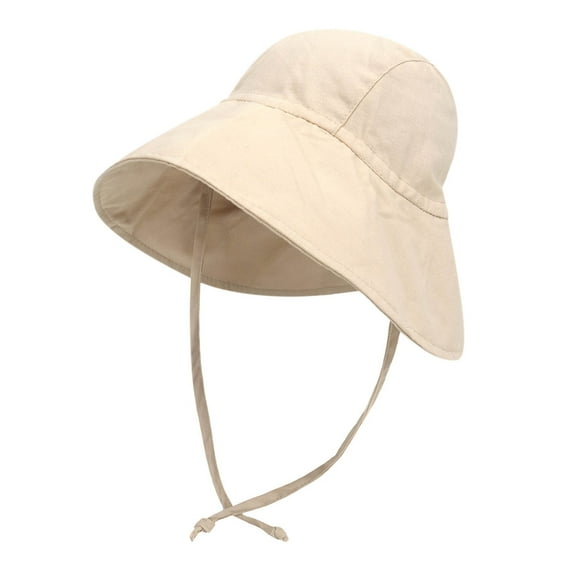 Dtchengua Adorable Baby Sun Hat - UPF 50+ Toddler Wide Brim Beach Cap, Breathable Summer Outdoor Protective Hat for Infant Girls, Adjustable Chin Strap & Washable turbie twist hair towels