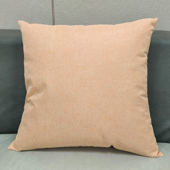 Dtchengua Breathable Linen Throw Pillow - Solid Color Decorative Pillow for Sofa & Bed, Farmhouse or Boho Style Accent Cushion, 18x18 Inch, Machine Washable(Rose Gold)